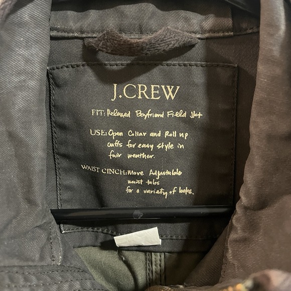 J Crew Green Relaxed Boyfriend Field Jacket Adjustable Waist - Women's Small - Picture 3 of 6